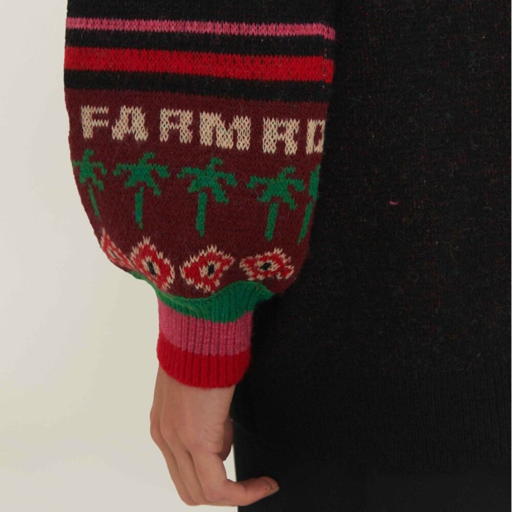 NWT FARM RIO Black Hohoho Knit Sweater, size XS - Picture 4 of 8